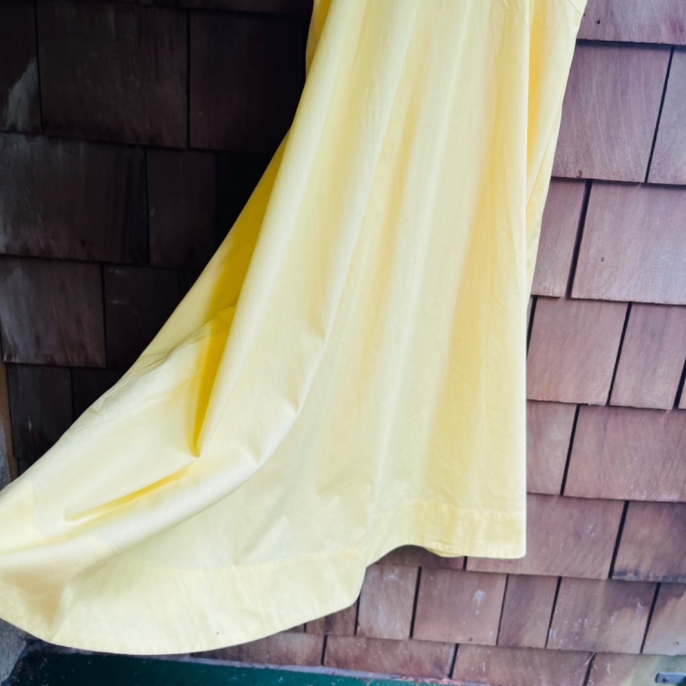 Women’s Sleeveless Cutout Poplin A - Line Midi Dress Size L  Light - Yellow - Picture 9 of 16